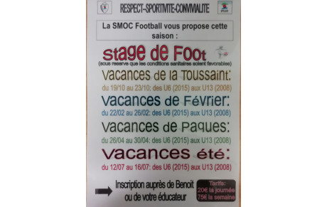 La date des différents stages